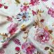  Beige Floral Printed Handloom Cotton Fabric 