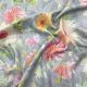  Grey Shimmer Georgette Fabric Floral Print 