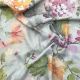  Light Grey Shimmer Georgette Fabric Floral Print 