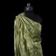Light Mehandi Green Moonga Silk Brocade Fabric With Gold Zari Floral Motifs