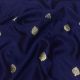 Navy Blue Floral Motifs Pure Banarasi Raw Silk Fabric
