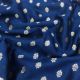 Blue Floral Motifs Pure Banarasi Raw Silk Fabric