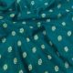 English Green Floral Motifs Pure Banarasi Raw Silk Fabric