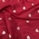 Red Banarasi Dupion Fabric with Floral Motifs