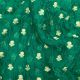 Green Bandhani Banarasi Silk Organza Fabric with Floral Motifs