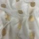 Off-White Floral Motifs Banarasi Chanderi Fabric (Dyeable)