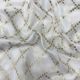 White Checks Banarasi Dupion Silk Fabric (Dyeable)