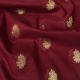 Red Floral Motifs Artificial Banarasi Chanderi Fabric 