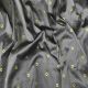 Grey Taffeta Fabric with Green Meenakari Motifs  54 Inches Width