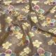 Light Brown Floral Pure Banarasi Silk Chanderi Fabric 