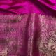 Rani Pink Pure Banarasi Brocade Raw Silk Fabric With Zari Border 