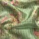 Green Banarasi Silk Printed Organza Fabric with Zari Border