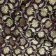 Dark Wine Brocade Banarasi Silk Fabric With Floral Design