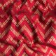 Red Chevron Pure Brocade Banarasi Raw Silk Fabric