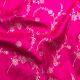 Rani Pink Floral Pure Brocade Banarasi Raw Silk Fabric