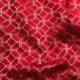 Red Geometric Pure Brocade Banarasi Raw Silk Fabric