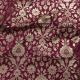 Maroon Floral Banarasi Brocade Pure Silk Fabric