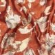  Rust Floral Printed Shimmer Pure Tissue Fabric 