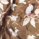  Rust Brown Floral Printed Shimmer Pure Tissue Fabric 
