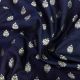  Navy Blue Motifs Pure Banarasi Raw Silk Fabric  