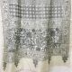 Light Grey Pure Moonga Tussar Silk Dupatta With Black Warli Kantha Embroidery (Dyeable)