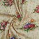 Light Peach Pure Tussar Silk Chanderi Printed / Embroidered Fabric