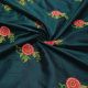 Green Taffeta Silk Fabric with Zari / Thread Embroidery