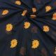 Navy Blue Chanderi Fabric with Zari / Thread Embroidery