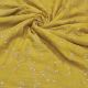 Mustard Yellow Dupion Silk Fabric with Zari / Sequins Floral Embroidery