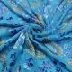 Firozee Blue Velvet Brasso Fabric with Self Design