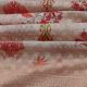 Peach Cotton Chikankari Thread Embroidery Fabric with Border and Print