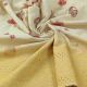 Mustard Yellow Cotton Chikankari Thread Embroidery Fabric with Border and Print