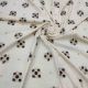 Natural White Rayon Cotton Fabric with Foil Print