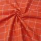 Reddish Orange Pure Cotton Fabric with Big Checks Print
