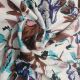 Cream / Brown 56 Inches Rayon Cotton Fabric with Abstract Digital Print