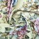 Light Lemon Muslin Cotton Fabric with Floral Digital Print