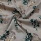 Gold Glace Cotton Fabric with Floral Foil Print