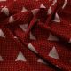 Reddish Maroon Mulmul Cotton Fabric with Polka Dots Print
