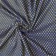Navy Blue Brocade Silk Fabric with Zari Polka Dot Design