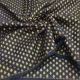 Black Brocade Silk Fabric with Zari Floral Design
