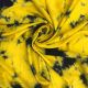 Yellow / Blue Dupion Silk Fabric with Badal Tie Dye Shibori  (On Order)