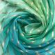 Sea Green 4D Colors Ombre Shaded Organza Fabric with Stripes