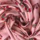 Pastel Pink Cotton Satin Fabric Floral Print