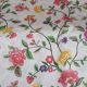 Beige Cotton Satin Fabric Floral Print