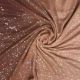 Peach to Brown Georgette Ombre Shaded Fabric with Sequins Embroidery