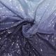 Light to Dark Blue Georgette Ombre Shaded Fabric with Sequins Embroidery