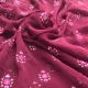 Dusty Maroon Georgette Fabric with Motifs Embroidery