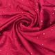 Red Mirror Embroidery Dupion Silk Fabric