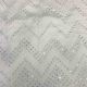 White Mirror Chevron Embroidery Dupion Silk Fabric (Dyeable)
