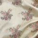 Cream Raw Silk Fabric with Floral MultiColor Premium Embroidery 